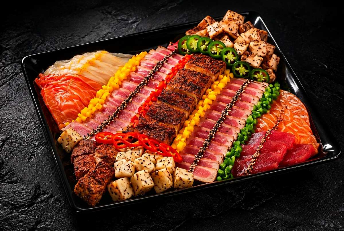 12×12 platter with a slightly fuller front corner