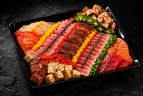 12×12 platter with a slightly fuller front corner