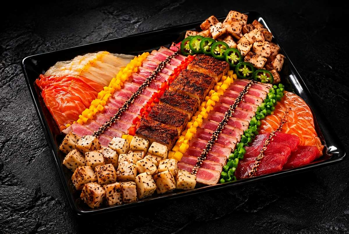 14×14 platter with the red jalapeño at the corner removed